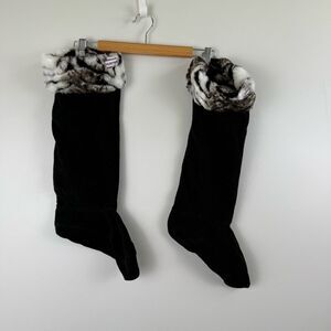 Hunter White Tiger Cuff Welly Socks Size M/L